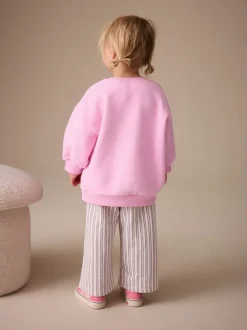 Next - Ensemble Sweat-shirt et Pantalons Amples (3mois-7ans) Fleur rose Sale