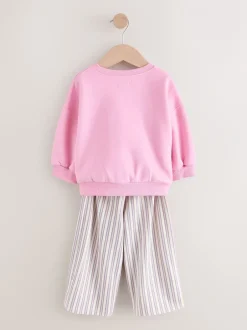 Next - Ensemble Sweat-shirt et Pantalons Amples (3mois-7ans) Fleur rose Sale
