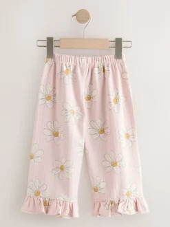 Next Fleur rose - Pantalons à Jambe large à volants (3mois-7ans) Outlet