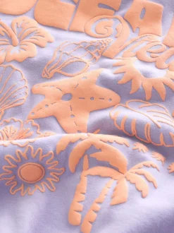 Next Fleur violette lilas - Sweat-shirt (3-16yrs) Outlet