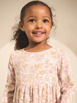 Next - Robe côtelée à manches longues (3mois-7ans) Fleuri Hot