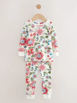 Next Fleuri rouge/vert - Lot de 3 pyjamas Snuggle (9mois-10ans) Sale