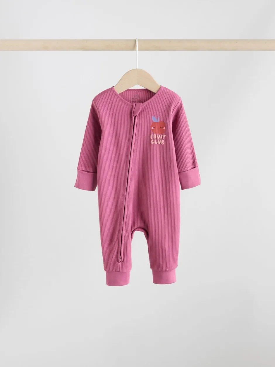 Next Fleurs multicolores - Combinaisons de nuit à fermeture éclair pour bébés 3 Pack (0mths-3yrs)