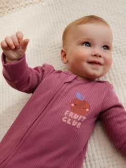 Next Fleurs multicolores - Combinaisons de nuit à fermeture éclair pour bébés 3 Pack (0mths-3yrs)