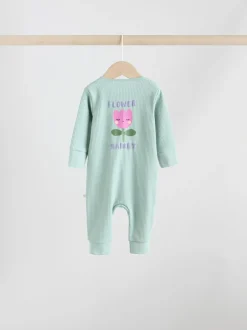 Next Fleurs multicolores - Combinaisons de nuit à fermeture éclair pour bébés 3 Pack (0mths-3yrs)