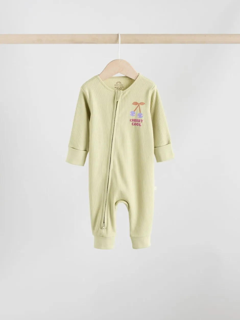 Next Fleurs multicolores - Combinaisons de nuit à fermeture éclair pour bébés 3 Pack (0mths-3yrs)