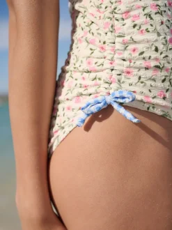 Next Floral à petites fleurs écrues Blanc - Maillot de bain froncé à bretelles (3-16ans) Sale