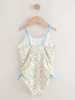 Next Floral à petites fleurs écrues Blanc - Maillot de bain froncé à bretelles (3-16ans) Sale