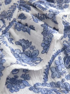 Next Floral bleu - Chemisier 100% coton avec col boutonné (316ans) Sale