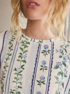 Next Floral bleu - Pyjama confortable à manches longues Outlet