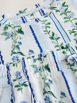 Next Floral bleu - Pyjama confortable à manches longues Outlet