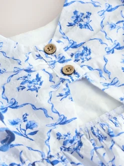 Next Floral bleu - Robe à manches d'ange (3mths-8yrs) Hot