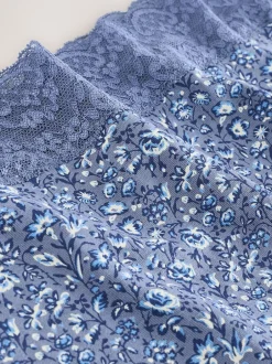 Next - Lot de 4 culottes en coton et dentelle Floral Blue Ditsy Online