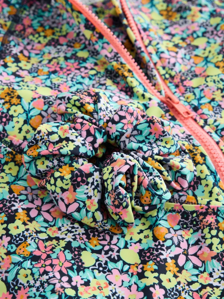 Next Floral Ditsy Noir - Ensemble bikini et chouchou Sunsafe Rash Gilet (3-16ans) Hot