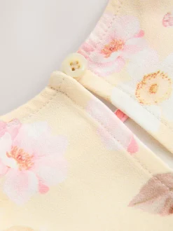 Next Floral jaune - Combinaison plissée à volants à manches courtes (3-16ans) Best