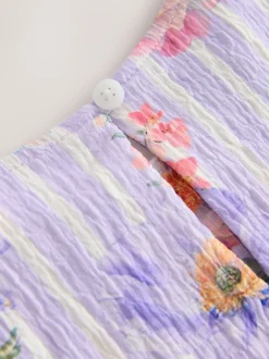 Next Floral lilac - Robe Effet froissé à manches d’ange (3-16ans) Discount