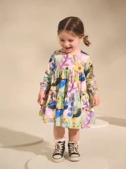 Next Floral lumineux - Robe à manches longues à volants (3mois7ans) Clearance