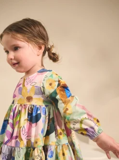 Next Floral lumineux - Robe à manches longues à volants (3mois7ans) Clearance
