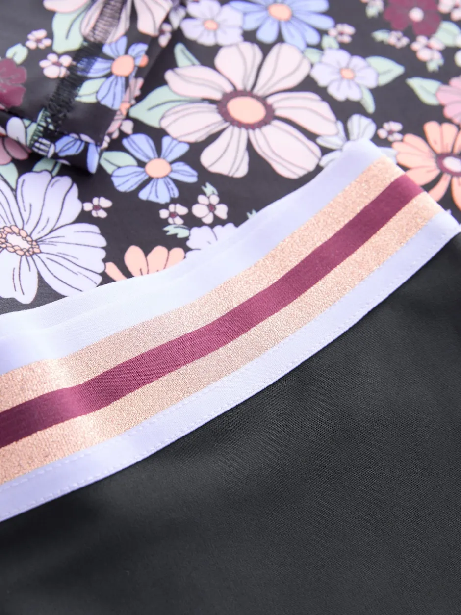 Next Floral noir - Ensemble débardeur et short anti-UV à manches longues (3-16ans) Best