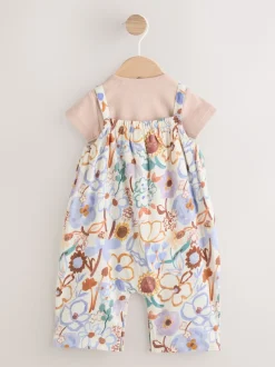 Next Floral pourpre - Ensemble Salopettes et Bodys en jersey BÉBÉ 2 Pieces (0mois-3ans) Hot