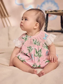 Next Floral rose - Barboteuse brodée Cath Kidston 100% coton imprimée Sale