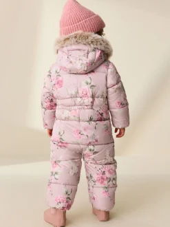 Next Floral rose - Combinaison de neige Résistant à la douche Faux Fur Trim (3mths-7yrs) Best