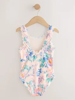 Next Floral rose - Maillot de bain festonné (3-16ans) Sale