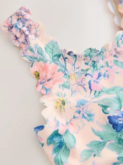 Next Floral rose - Maillot de bain festonné (3-16ans) Sale
