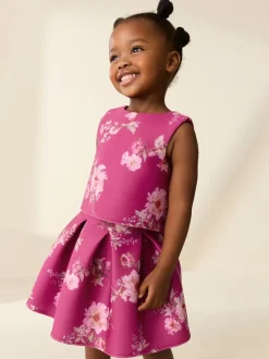 Next Floral rouge - Ensemble haut et jupe en plongée sous-marine (3mois-7ans)
