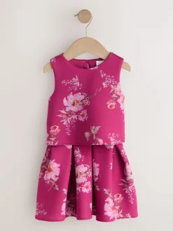Next Floral rouge - Ensemble haut et jupe en plongée sous-marine (3mois-7ans)