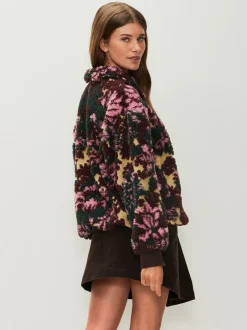 Next Floral vert - Sweat-shirt en polaire jacquard Teddy Borg à quart de zip Online