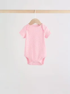 Next Fluro Rose - Bébé Manches courtes Bodysuits 5 Pack Clearance