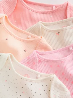 Next Fluro Rose - Bébé Manches courtes Bodysuits 5 Pack Clearance