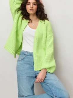 Next - Cardigan en grosse maille doux Fluro Vert Outlet