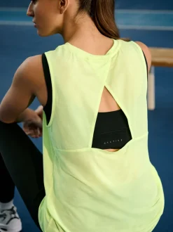 Next Fluro Vert - Débardeur Active léger à dos ouvert Clearance