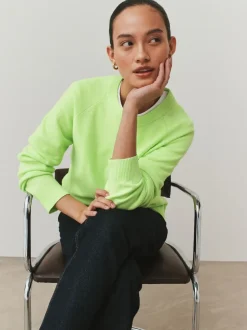Next - Pull super doux à manches longues à col rond Fluro Vert Online