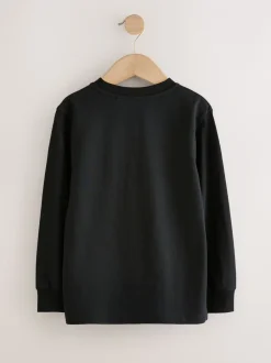 Next Football Noir brillant - T-shirt à manches longues coupe classique imprimé (3-16ans) Discount