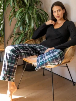Pour Moi Forêt Noire - Pantalon Cosy en coton brossé à carreaux Outlet
