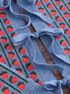 Next Fraise bleue - Cardigan super doux en maille avec cravate devant Discount