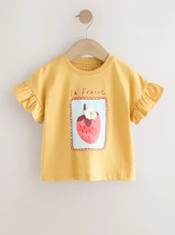 Next Fraise Jaune ocre - T-shirt Manches courtes (3mths-7yrs) Clearance