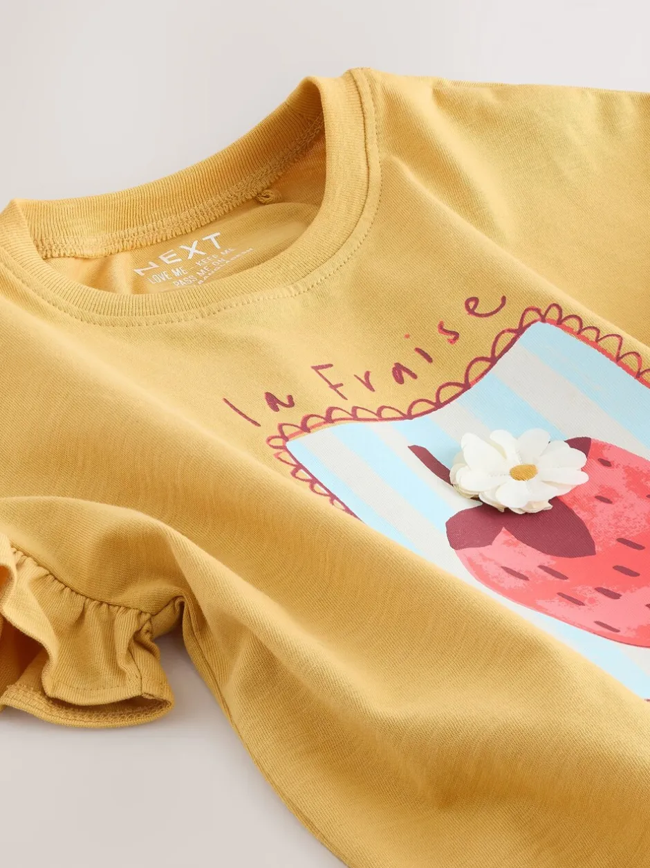 Next Fraise Jaune ocre - T-shirt Manches courtes (3mths-7yrs) Clearance
