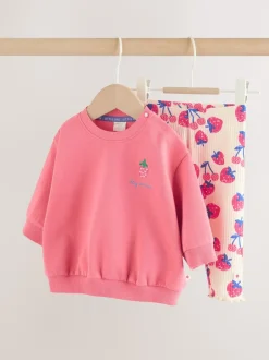 Next fraise Rouge - Ensemble 2 Pieces pour Sweat-shirt et Leggings BÉBÉ (0mois-2ans)