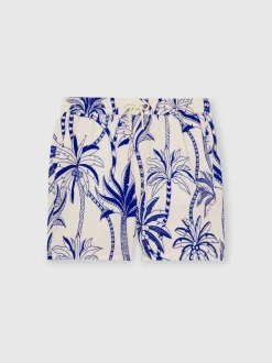 Reiss Français Bleu/Blanc - Ganetti Palm Imprimé Shorts de bain