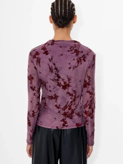 French Connection Haut en velours en maille Kenny Tissu dévoré Hot