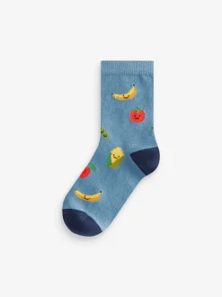 Next - Lot 5 paires de chaussettes Character riches en coton Fruits et légumes Imprimé Best