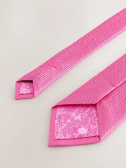 Next - Ensemble cravate et pochette texturées fuchsia Outlet