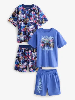 Next Gamer graffiti multicolore brillant - Pyjama court 2 Pack (3-16ans) Clearance