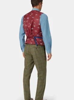 Brook Taverner Gilet de costume en laine à carreaux Discount