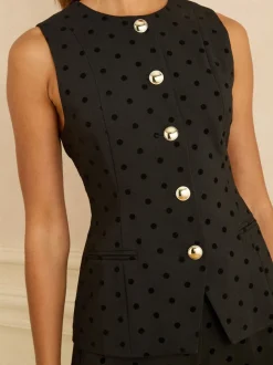 Love & Roses Gilet Flock à pois Sale