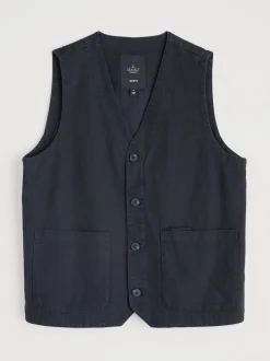 Seasalt Cornwall Gilet Tollgate en lin et coton Blend Best